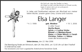 Anzeige von Elsa Langer von MGO