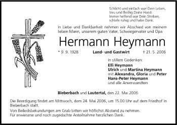 Anzeige von Hermann Heymann von MGO