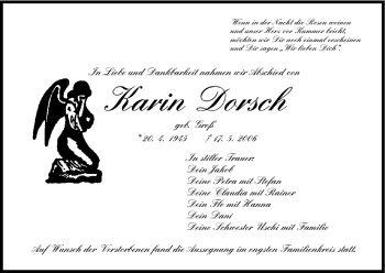 Anzeige von Karin Dorsch von MGO
