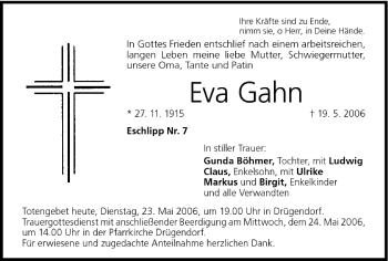 Anzeige von Eva Gahn von MGO
