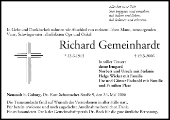 Anzeige von Richard Gemeinhardt von MGO