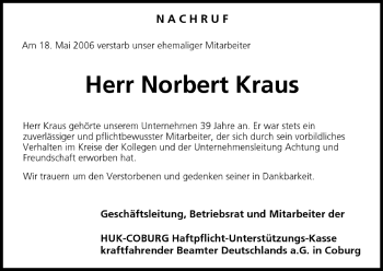 Anzeige von Norbert Kraus von MGO