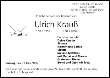 Anzeige von Ulrich Krauß von MGO