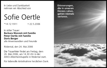 Anzeige von Sofie Oertle von MGO