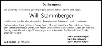 Anzeige von Willi Stammberger von MGO