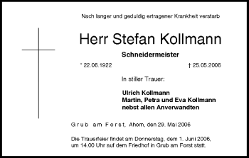 Anzeige von Stefan Kollmann von MGO