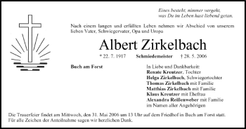 Anzeige von Albert Zirkelbach von MGO