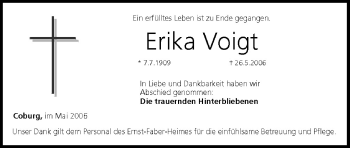 Anzeige von Erika Voigt von MGO