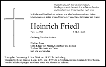 Anzeige von Heinrich Friedl von MGO