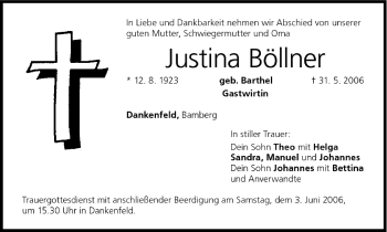 Anzeige von Justina Böllner von MGO