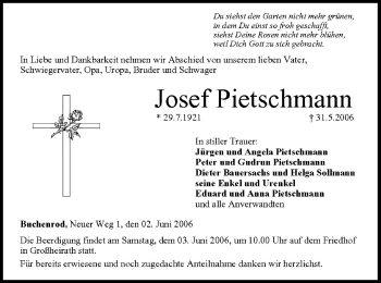 Anzeige von Josef Pietschmann von MGO