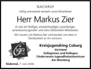 Anzeige von Markus Zier von MGO