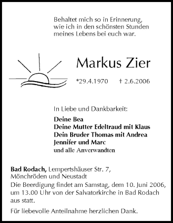 Anzeige von Markus Zier von MGO