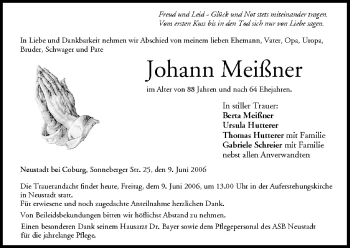 Anzeige von Johann Meißner von MGO