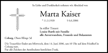 Anzeige von Marta Kaiser von MGO