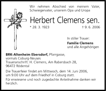 Anzeige von Herbert Clemens von MGO