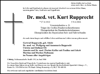 Anzeige von Kurt Rupprecht von MGO