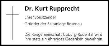Anzeige von Kurt Rupprecht von MGO