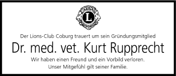 Anzeige von Kurt Rupprecht von MGO