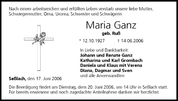 Anzeige von Maria Ganz von MGO