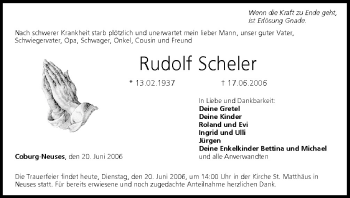 Anzeige von Rudolf Scheler von MGO