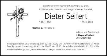Anzeige von Dieter Seifert von MGO