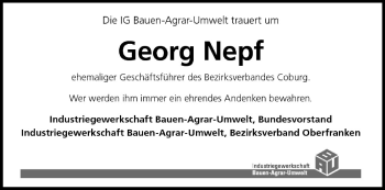 Anzeige von Georg Nepf von MGO
