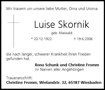 Anzeige von Luise Skornik von MGO