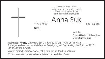 Anzeige von Anna Suk von MGO