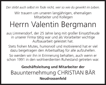 Anzeige von Valentin Bergmann von MGO
