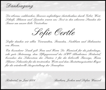 Anzeige von Sofie Oertle von MGO