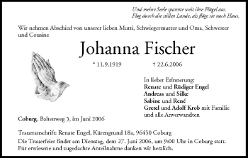 Anzeige von Johanna Fischer von MGO