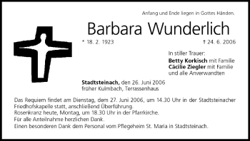 Anzeige von Barbara Wunderlich von MGO