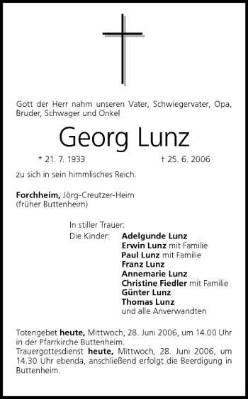 Anzeige von Georg Lunz von MGO