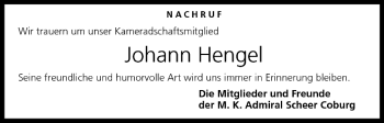 Anzeige von Johann Hengel von MGO