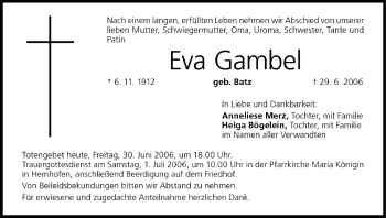 Anzeige von Eva Gambel von MGO