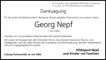 Anzeige von Georg Nepf von MGO