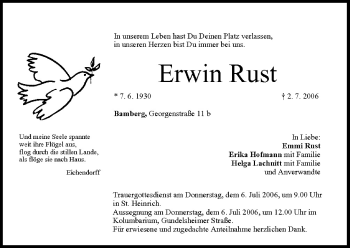 Anzeige von Erwin Rust von MGO