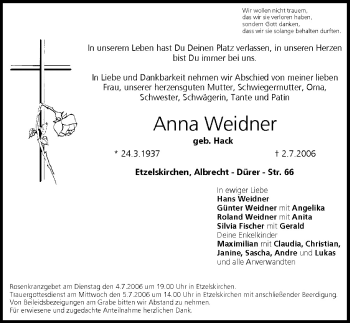 Anzeige von Anna Weidner von MGO