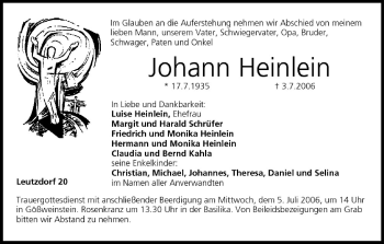Anzeige von Johann Heinlein von MGO