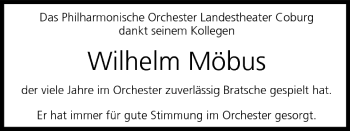 Anzeige von Wilhelm Möbus von MGO