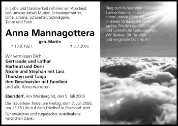Anzeige von Anna Mannagottera von MGO