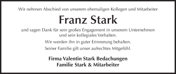 Anzeige von Franz Stark von MGO