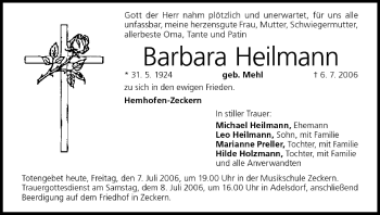Anzeige von Barbara Heilmann von MGO