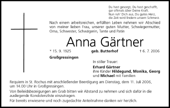 Anzeige von Anna Gärtner von MGO