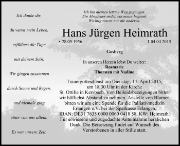 Anzeige von Hans Jürgen Heimrath von MGO
