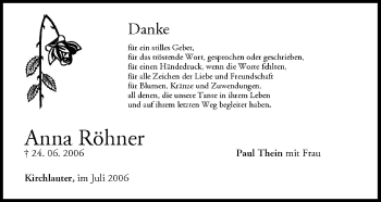 Anzeige von Anna Röhner von MGO