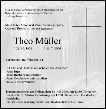 Anzeige von Theo Müller von MGO