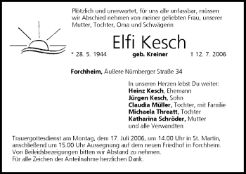 Anzeige von Elfi Kesch von MGO