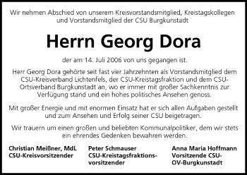 Anzeige von Georg Dora von MGO